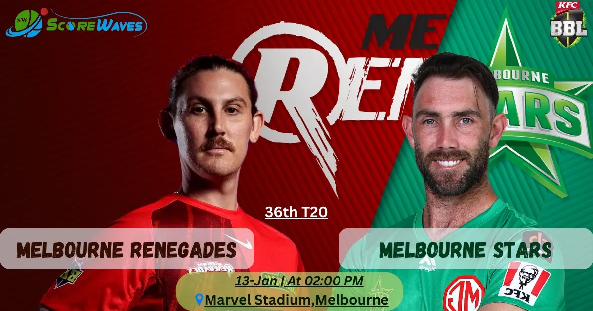 Melbourne Renegades vs Melbourne Stars 36th Match - Big Bash T20 League - Match Prediction