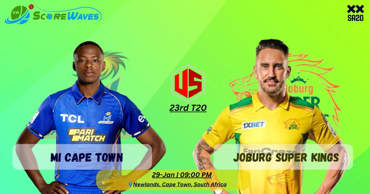 Match Prediction - MI Cape Town vs Joburg Super Kings - SA20 2024