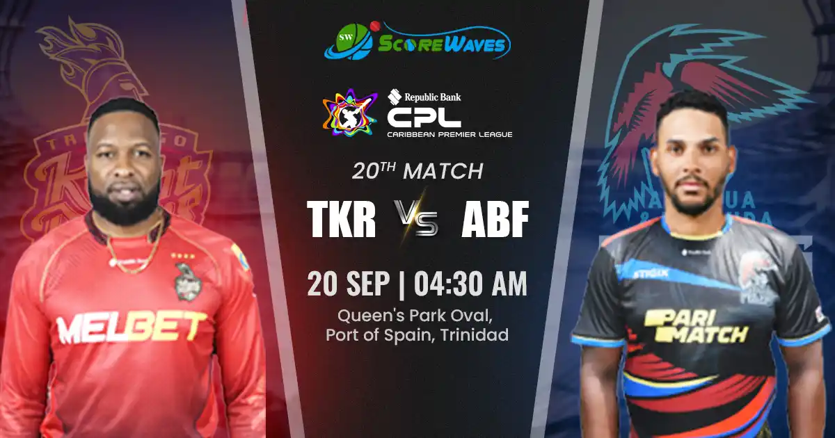 TKR vs ABF Team Prediction, CPL Fantasy Cricket Tips, Playing XI, and Pitch Report for Match 20 of CPL 2024