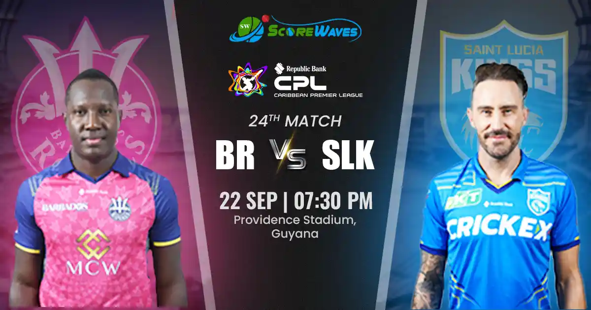 BR vs SLK Team Prediction, CPL Fantasy Cricket Tips, Playing XI, and Pitch Report for Match 24 of CPL 2024