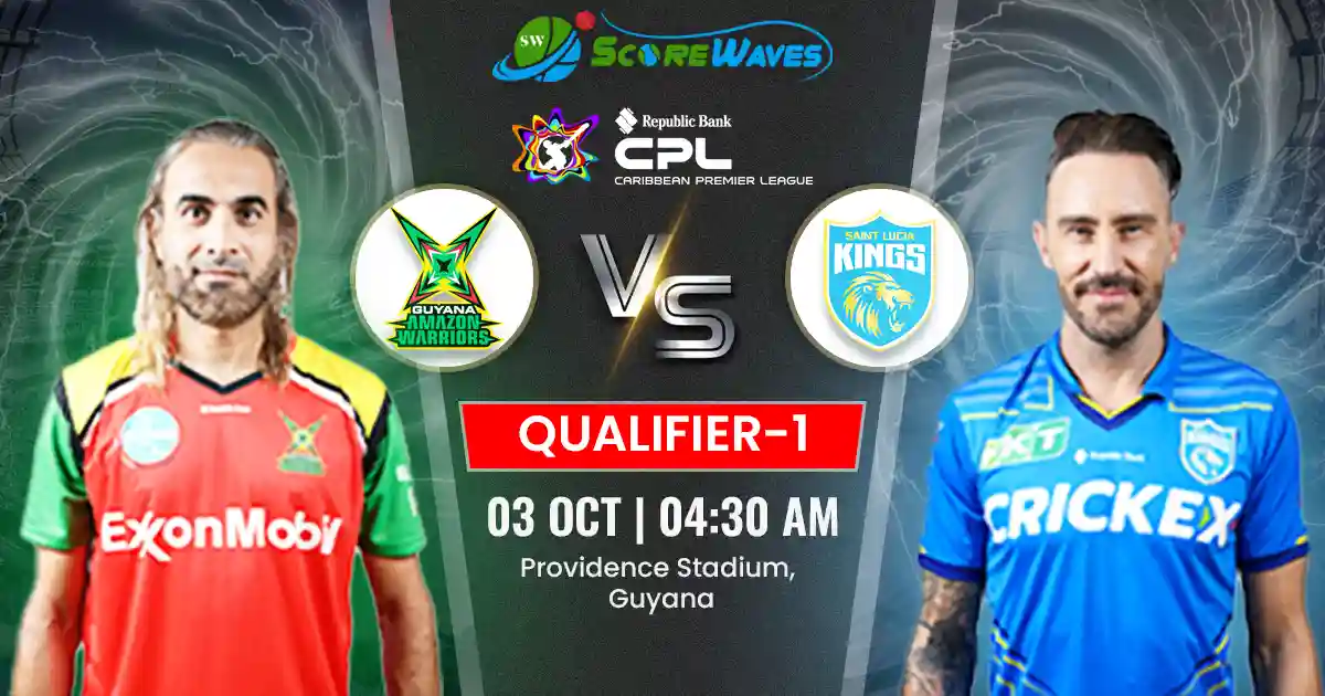 GAW vs SLK Team Prediction, CPL Fantasy Cricket Tips, Playing XI, and Pitch Report for Qualifier 1 of CPL 202