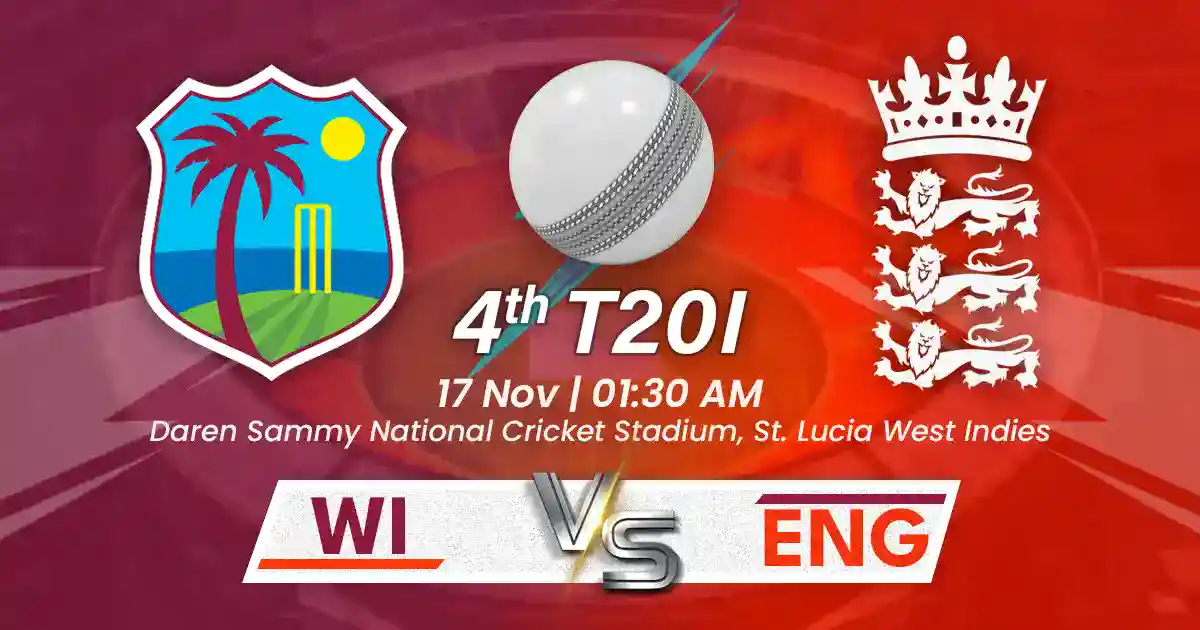 WI vs ENG 4th T20I Match Prediction, Fantasy Cricket Tips, Playing XI, and Pitch Report