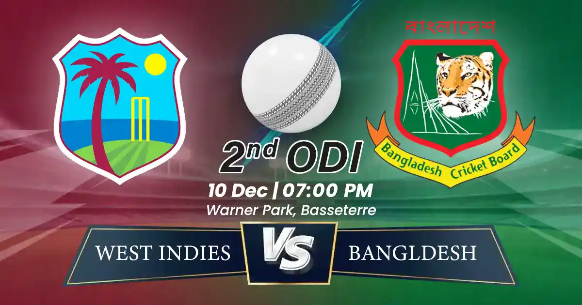 WI vs BAN 2nd ODI Match Prediction, Fantasy Cricket Tips, Playing XI, and Pitch Report