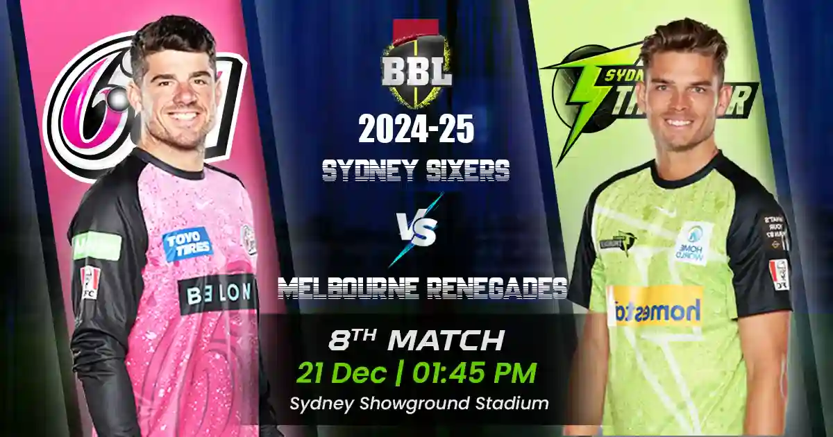 SS vs SYT Match Prediction, Fantasy Cricket Tips, Playing XI, and Pitch Report 8th Match of BBL 2024-25