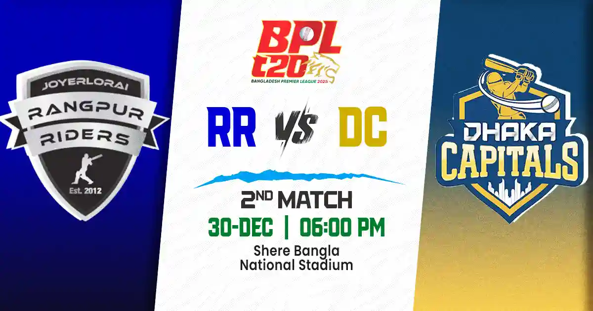 RR vs DC Match Prediction, Fantasy Cricket Tips, Playing XI, and Pitch Report 2st Match of BPL 2025