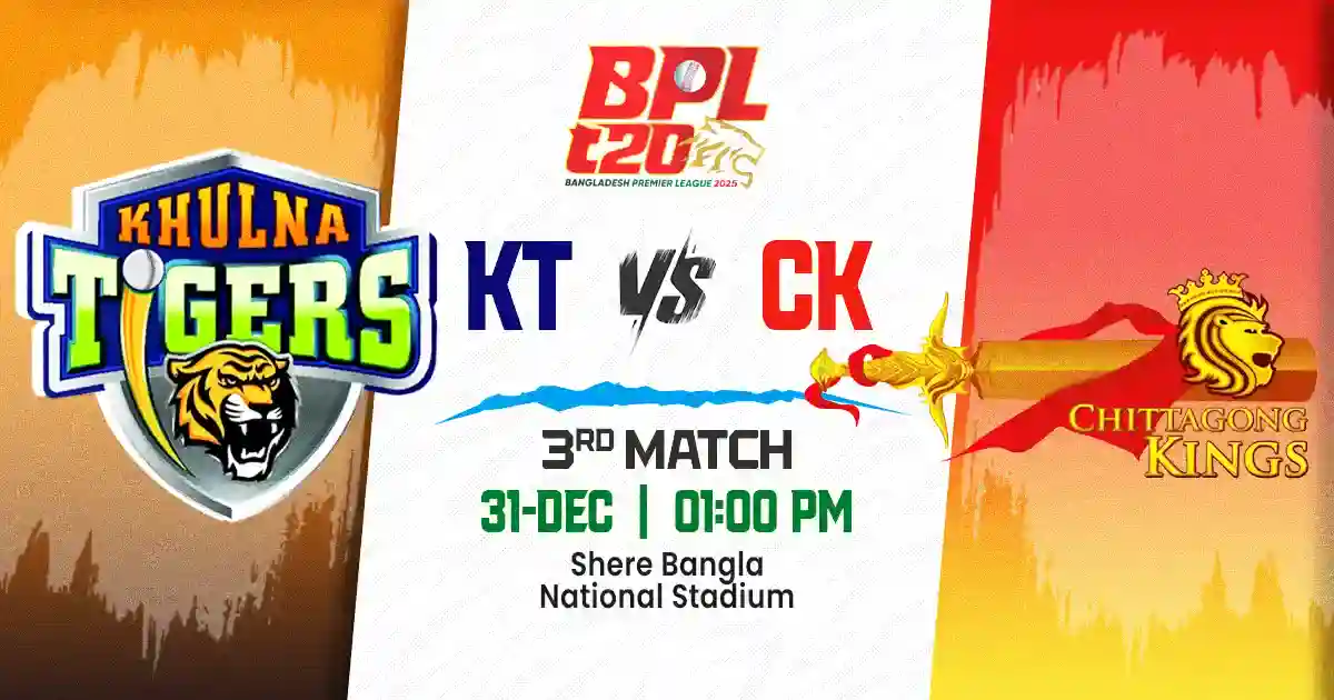 KT vs CK Match Prediction, Fantasy Cricket Tips, Playing XI, and Pitch Report 3rd Match of BPL 2025