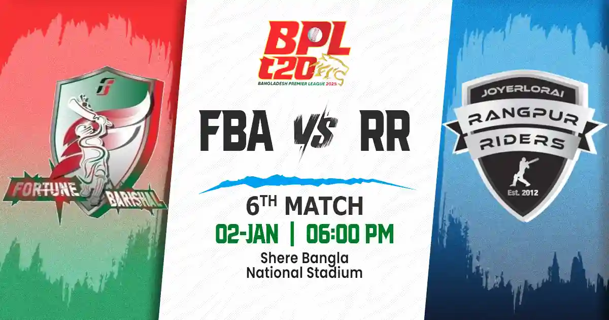 FBA vs RR Match Prediction, Fantasy Cricket Tips, Playing XI, and Pitch Report 6th Match of BPL 2025