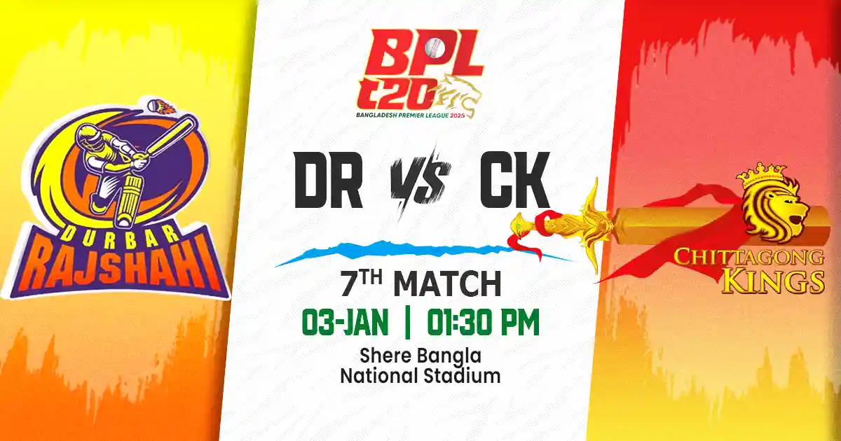 DR vs CK Match Prediction, Fantasy Cricket Tips, Playing XI, and Pitch Report 7th Match of BPL 2025