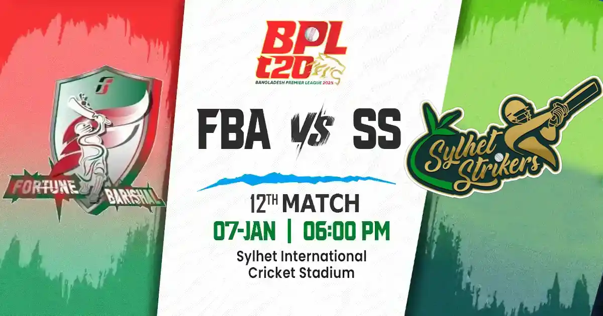 FBA vs SS Match Prediction, Fantasy Cricket Tips, Playing XI, and Pitch Report 12th Match of BPL 2025