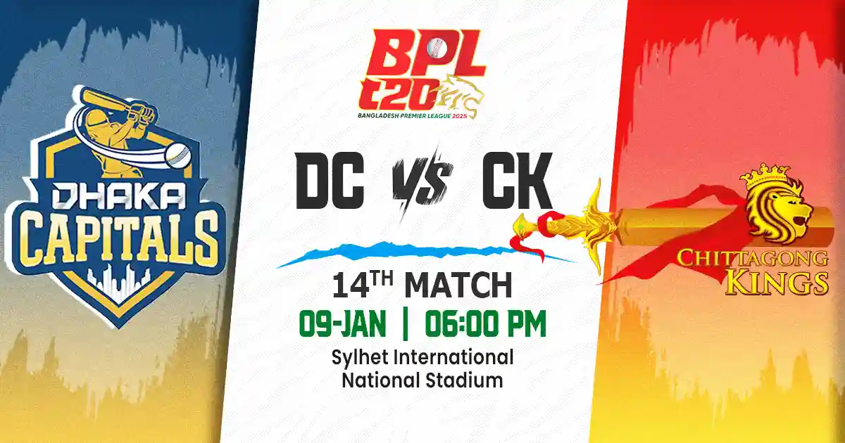 DC vs CK Match Prediction, Fantasy Cricket Tips, Playing XI, and Pitch Report 14th Match of BPL 2025