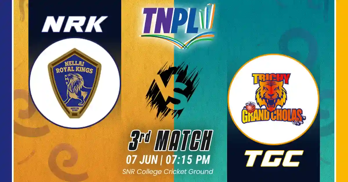NRK vs TGC Match Prediction, Fantasy Cricket Tips, Pitch Report, and Playing XI of 3rd Match of  TNPL 2025