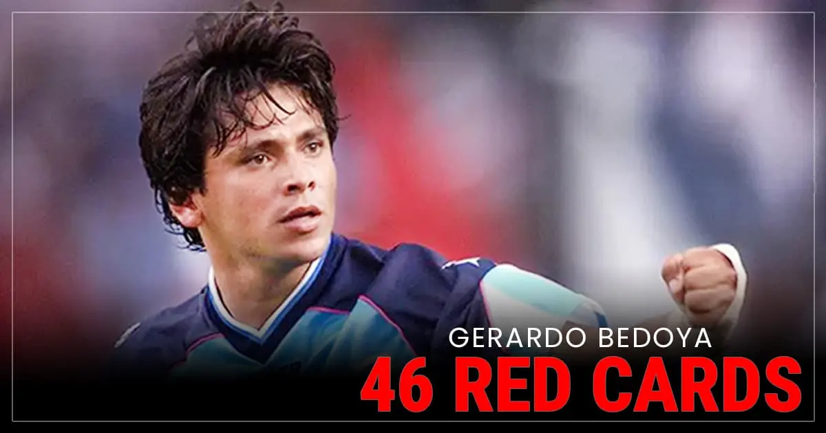 Gerardo Bedoya: Player with most red cards in football history