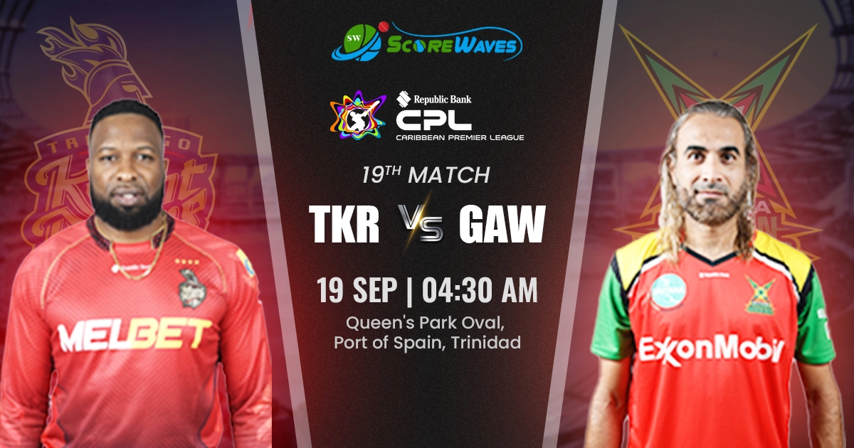 TKR vs GAW Team Prediction, CPL Fantasy Cricket Tips, Playing XI, and Pitch Report for Match 19 of CPL 2024