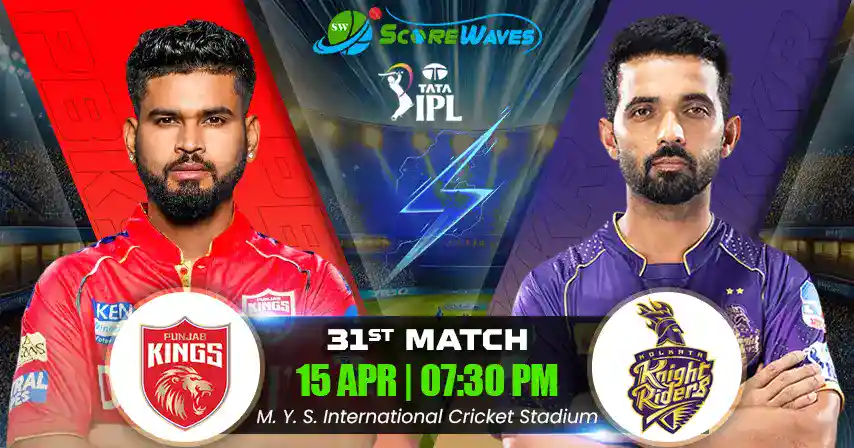 PBKS vs KKR Match Prediction, Fantasy Cricket Tips, Pitch Report, and Playing XI of 31st Match of IPL 2025