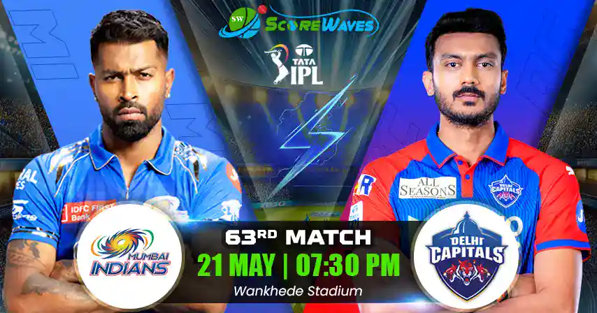 MI vs DC Match Prediction, Fantasy Cricket Tips, Pitch Report, and Playing XI of 63rd Match of  IPL 2025