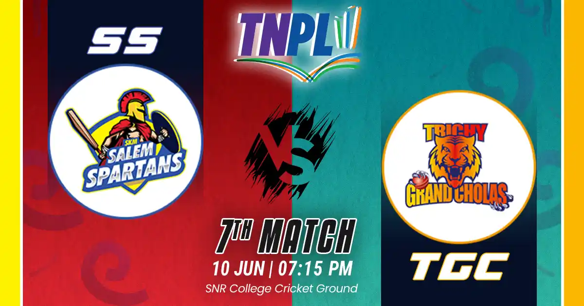 SS vs TGC Match Prediction, Fantasy Cricket Tips, Pitch Report, and Playing XI of 7th Match of  TNPL 2025