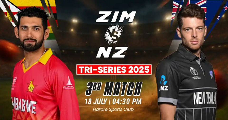 ZIM vs NZ 3rd Match Prediction, Fantasy Cricket Tips, Playing XI, and Pitch Report of Zimbabwe T20I Tri-Series 2025